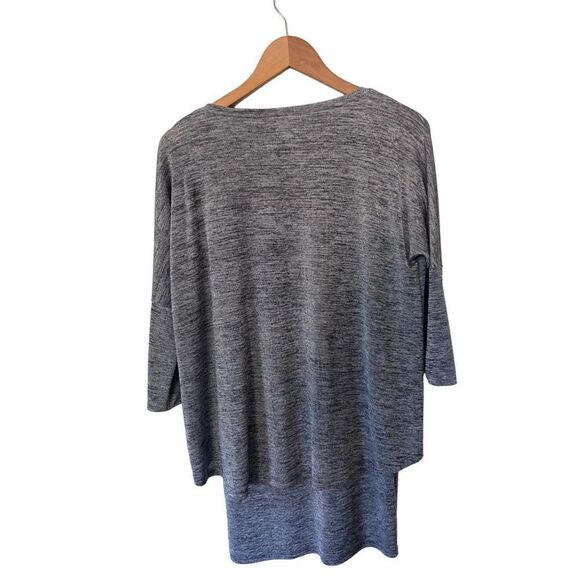 Joseph Ribkoff Layered 3/4 Sleeve V-Neck Tunic Top Silver Marled Gray Size 4 - Picture 6 of 12